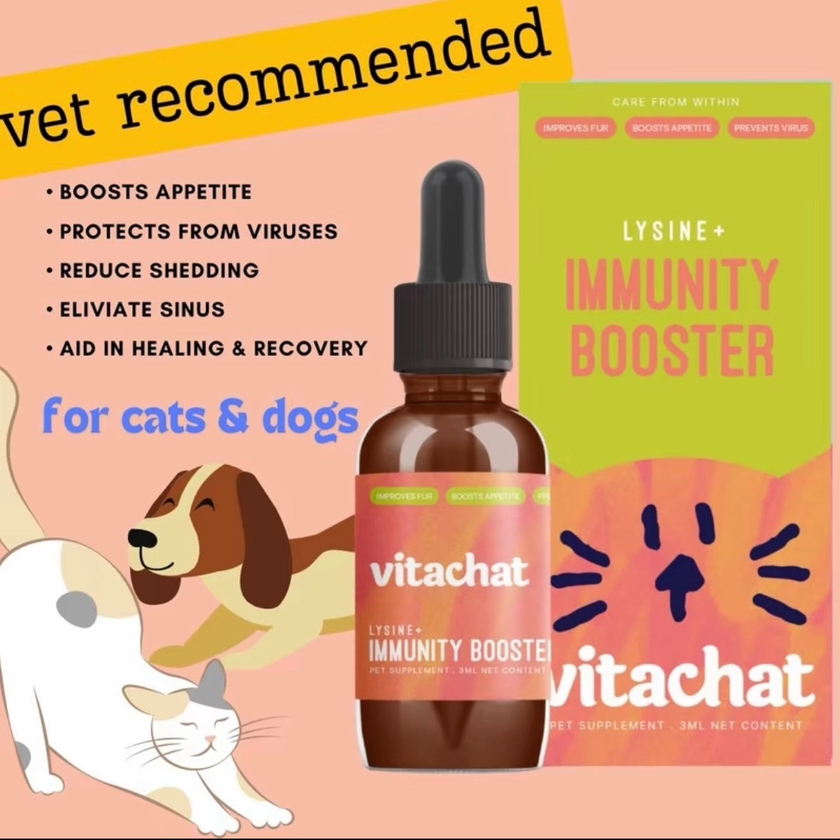 Lysine+ Immunity Booster for cats & dogs 30ml